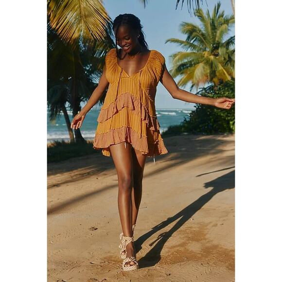 NWT Free People Women's Multicolor Best On The Beach Tunic Top Size Medium - Picture 1 of 9